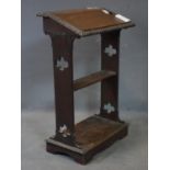 A late 19th/early 20th century Gothic style oak prayer desk, H.82 W.53 D.33cm