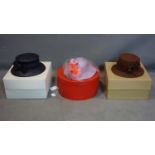 Three vintage ladies Hats in Hatboxes