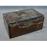 A vintage German cast iron safe box by Feurerfest, H.18 W.38 D.25cm
