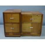 An Art Deco walnut chest of four drawers, on pedestal base, H.62 W.92 D.51cm