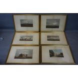 A set of six early 19th century engravings of landscape scenes, engraved by R. Reeve from drawings