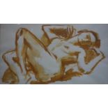 Emmanuel Levy (British, 1900 - 1986), 'Reclining Nude (11)', gouache, unsigned, label to verso, 65 x
