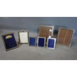 Four continental silver photograph frames together with 3 white metal examples, possibly unmarked