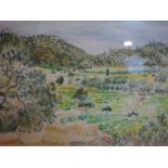 Vivien John White, 'Near St Tropez, South of France', watercolour, signed, framed and glazed, 24 x