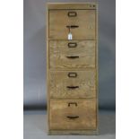 A mid 20th century pine filing cabinet, stamped 'Durant & Son Ltd, 1944, GRVI' to reverse, H.132 W.