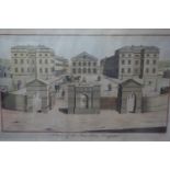 A 19th century hand-coloured print titled 'A View of the Foundling Hospital', engraved by B. Cole,