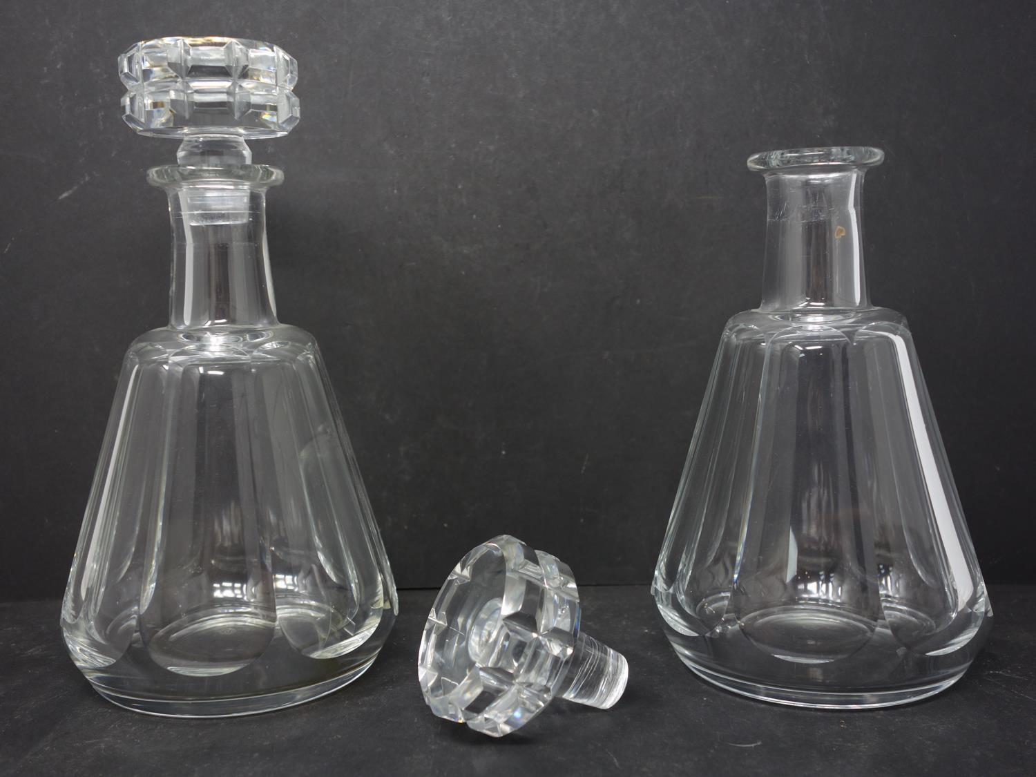 A pair of Baccarat crystal decanters, one with chipped stopper, together with a pair of William - Image 3 of 4