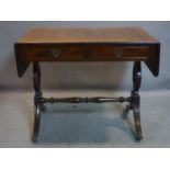 A Regency style mahogany sofa table, H.74 W.137 D.60cm