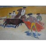 Erik Larsen (1902-1965), Bullfighting scene, watercolour, signed and dated 73 to lower left,