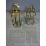 Two vintage heavy Brass ceiling Lanterns