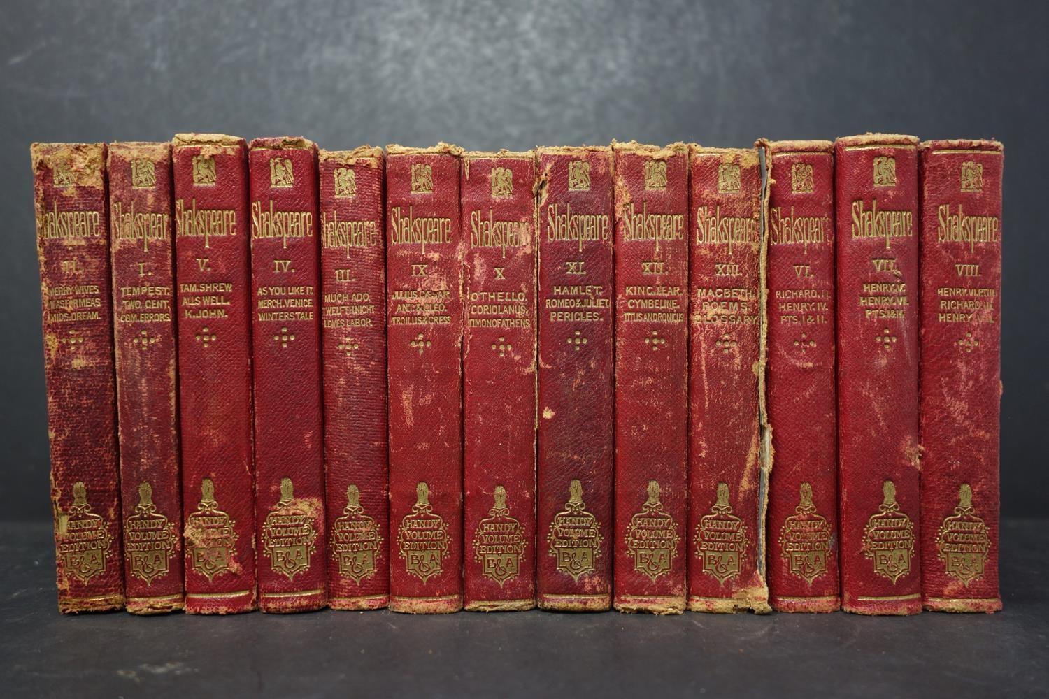 A set of 13 handy-volume Shakespeare by Bradbury Agnew & co