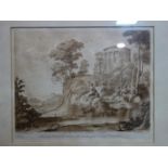 A mezzotint by Richard Earlom, after Claude Lorrain, 'Liber Veritatas', published 1777 by John