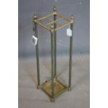 A vintage brass stick stand, H.68cm