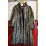 A vintage full length fur coat