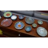A collection of 10 Studio Art Pottery bowls and dishes of varying size and form (10)