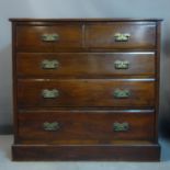 A late 19th/early 20th century mahogany chest of drawers, H.117 W.123 D.47cm