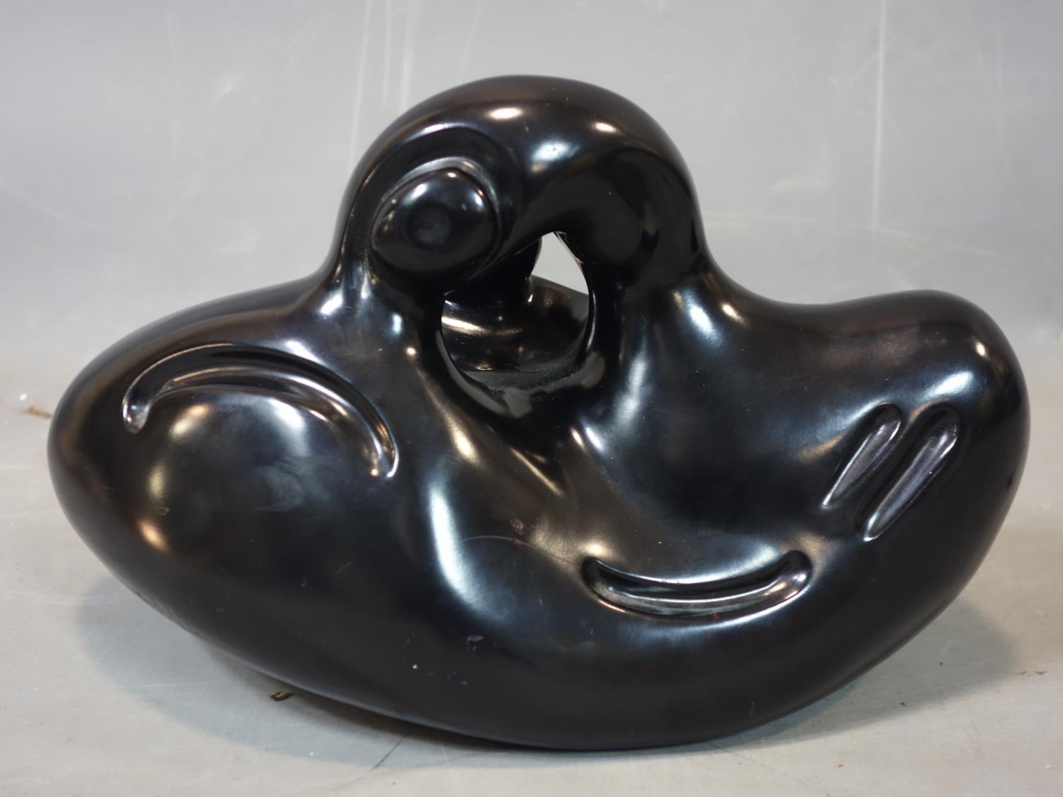 A black plaster sculpture of a family embracing, signed and dated 1973 to base, artists proof, H. - Image 2 of 3