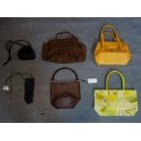 Six designer handbags to include Liberty, Barneys, Maison Martin Margiela, Etro, Emillio Pucci and