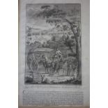 An original 18th century engraving titled 'Cpt Hind robbing Col Harrison, Maidenhead Thicket',