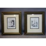 A pair of pencil drawings of Marilyn Monroe posters, signed Cobus and dated '96cm