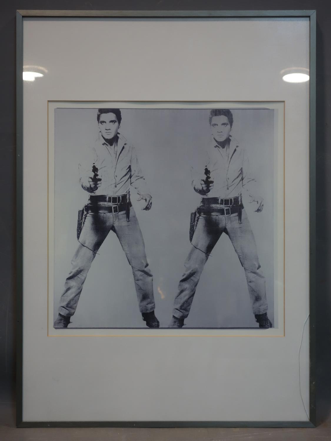 After Andy Warhol a print titled 'double Elvis', 40 x 40cm - Image 2 of 2