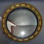 A Regency style giltwood circular convex mirror, Diameter 52cm