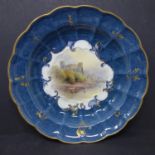 An early 20th century Royal Worcester porcelain bowl, hand painted by John Stinton, depicting