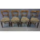 A set of four Victorian mahogany dining chairs