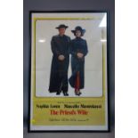 An original framed movie poster for 'The Priest's Wife', starring Sophia Loren, printed 1971 by