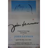 An exhibition poster for 'Original Drawings and Pictures by John Lennon at London Contemporary