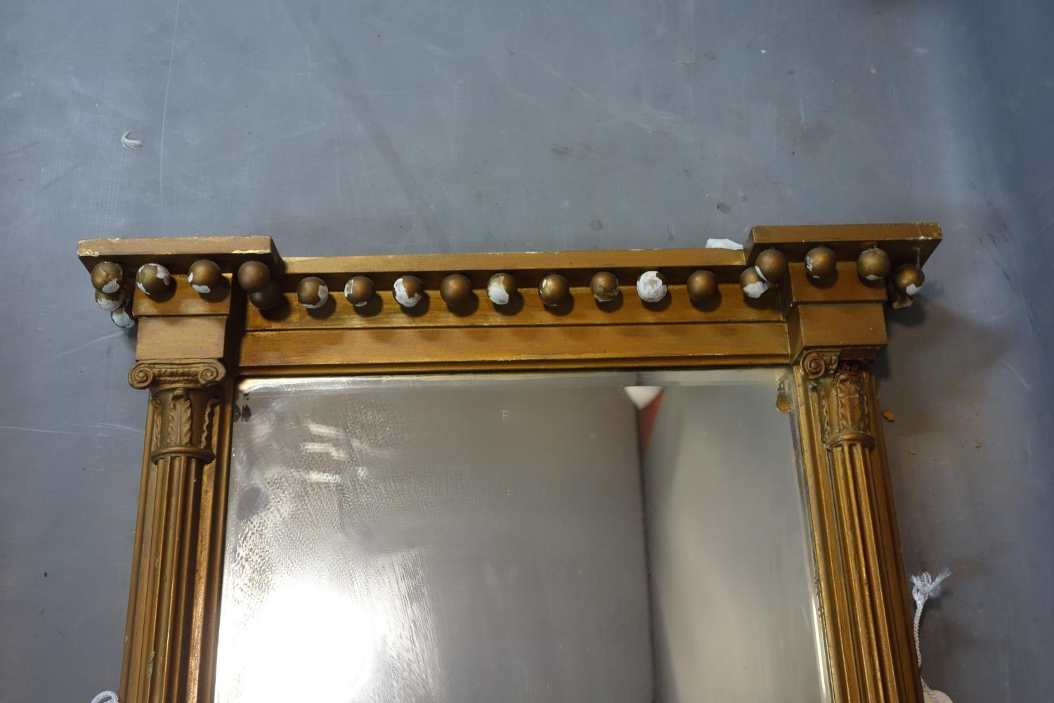 A Regency carved giltwood rectangular pier mirror, with later bevelled glass plate, 104 x 64cm - Image 2 of 2