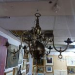 A Dutch 18th century style brass chandelier