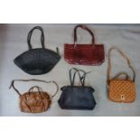 A collection of 5 Jaeger handbags