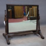 An early 20th century oak vanity mirror, H.47 W.52 D.30cm