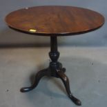 A 19th century mahogany circular tilt top table, H.70 D.76cm