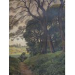Arthur Nielsen (Danish, 1883-1946), Forest Edge, oil on canvas, signed lower left, in gilt frame, 95
