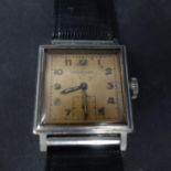 A vintage Longines stainless steel gentleman's wristwatch, Arabic dial with subsidiary seconds