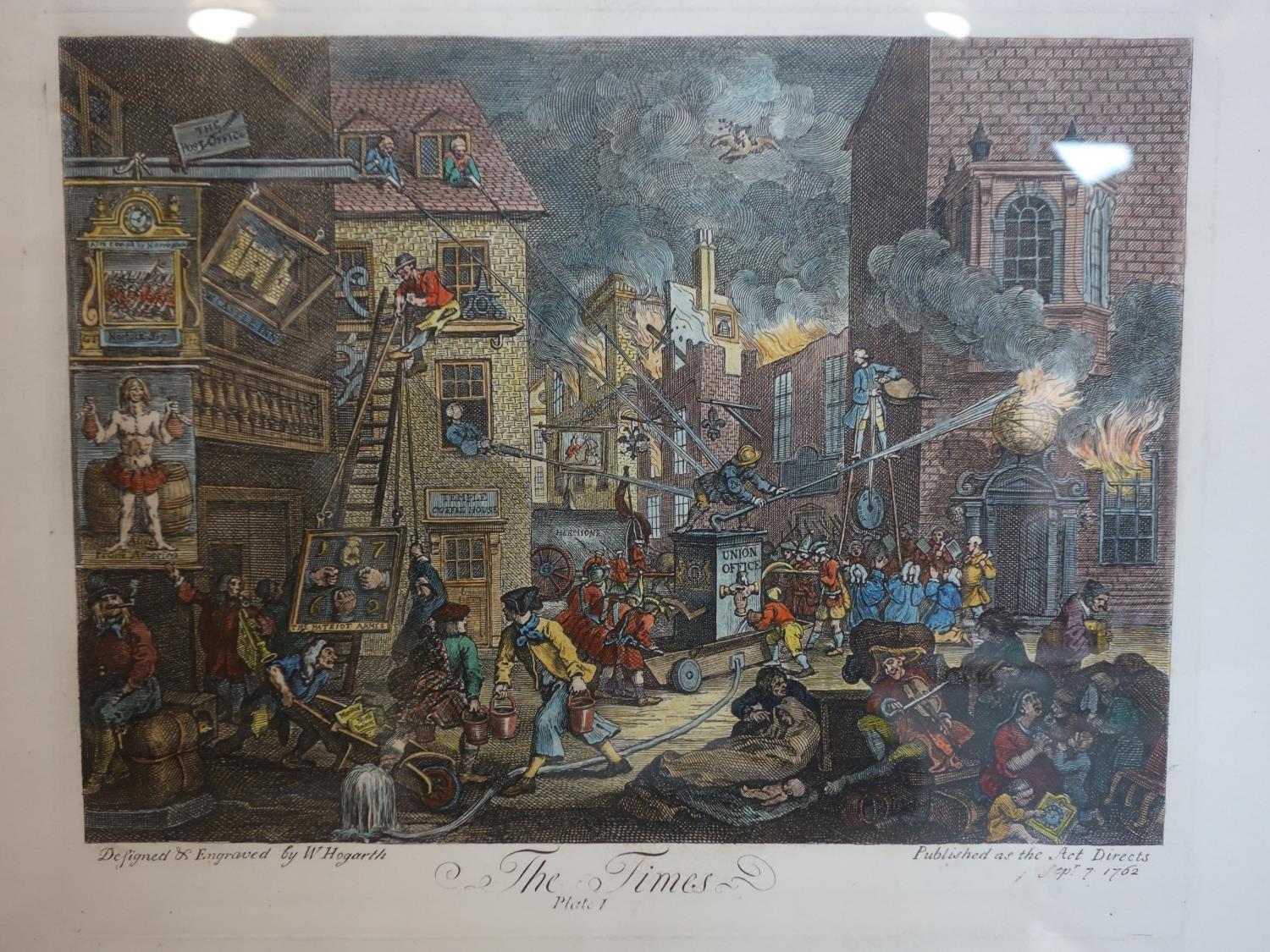 A set of 4 coloured Hogarth engravings with Ryman & Co label to verso, 26 x 31cm - Image 3 of 3