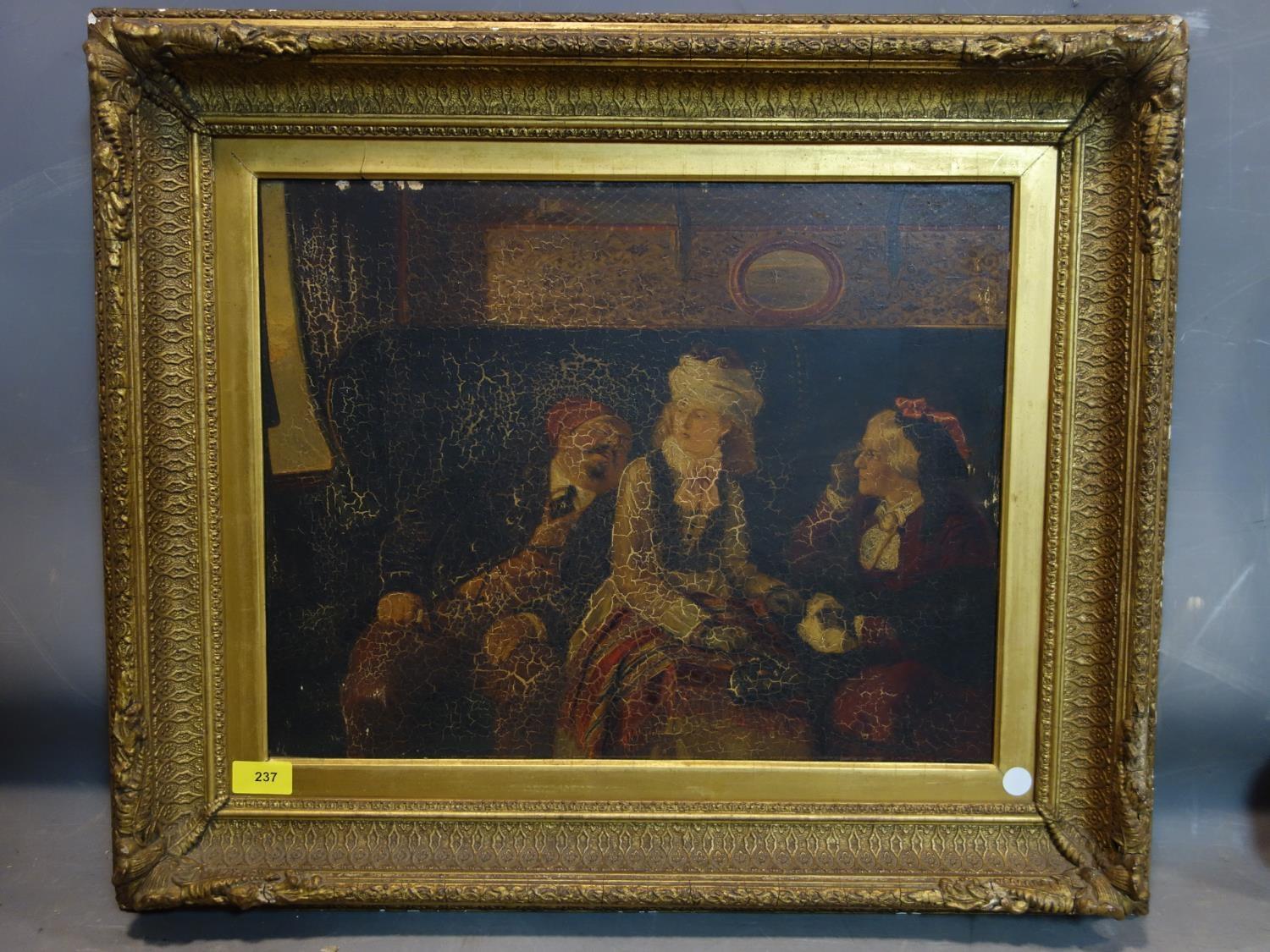 An antique oleograph in a gilt frame, 37 x 47cm - Image 2 of 2