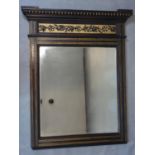 A Victorian ebonised and gilt decorated overmantle mirror, with floral decorated frame and