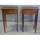 A pair of Georgian style mahogany side tables, H.66 W.41 D.31cm