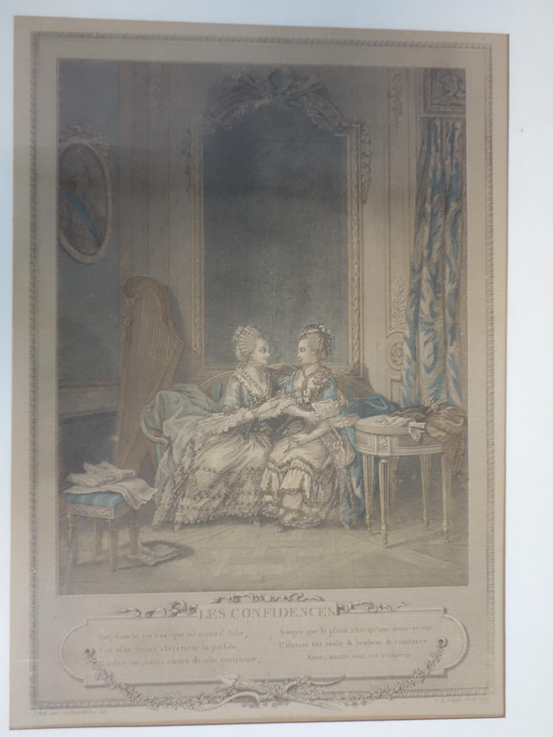 A set of four 18th century French prints in gilt frames, 36 x 26cm - Image 2 of 3