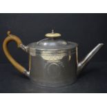 A George III silver tea pot by Charlie Aldrige & Henry Green, dated 1784, 14oz