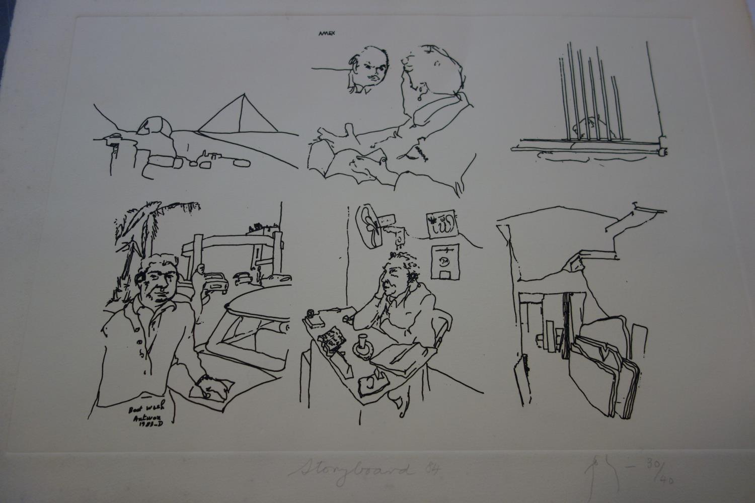Barry Flanagan (British, 1941-2009), four unframed etchings to include 'Storyboard', signed and - Image 6 of 6