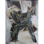 A 20th century abstract impasto oil on board, 41 x 36cm