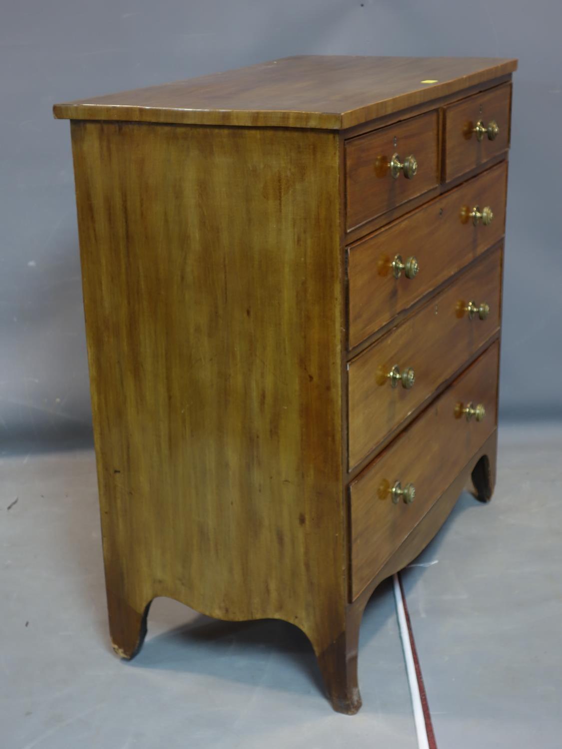 A 19th century inlaid chest of drawers, H.107 W.102 D.54cm - Image 2 of 2