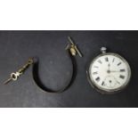 A silver open face pocket watch, Chester 1902, white Roman dial, seconds subsidiary dial at 6,