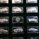 A boxed 100 Greatest Cars silver miniature collection, with booklet