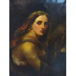 Carl Friedrich Lessing (1808-1880), Portrait of a Pre-Raphaelite Woman, oil on canvas, signed, 88