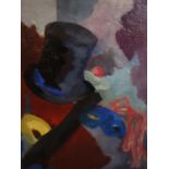 L. Bailleul (20th century French), Still life of top hat and masks, oil on canvas, signed lower